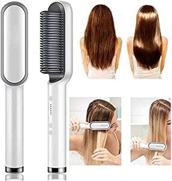 2 in 1 Ceramic Hair Straightener Brush for Women