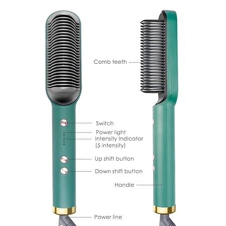 2 in 1 Ceramic Hair Straightener Brush for Women