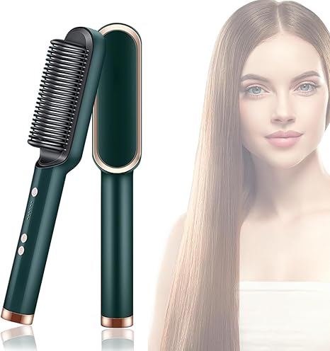 2 in 1 Ceramic Hair Straightener Brush for Women