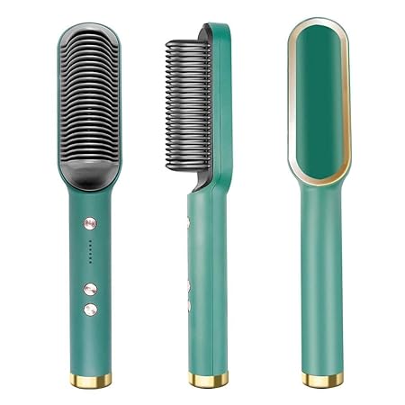 2 in 1 Ceramic Hair Straightener Brush for Women